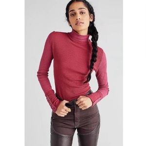 NWT Free People JoJo Long Sleeve Knit Shirt in Off Beat Small